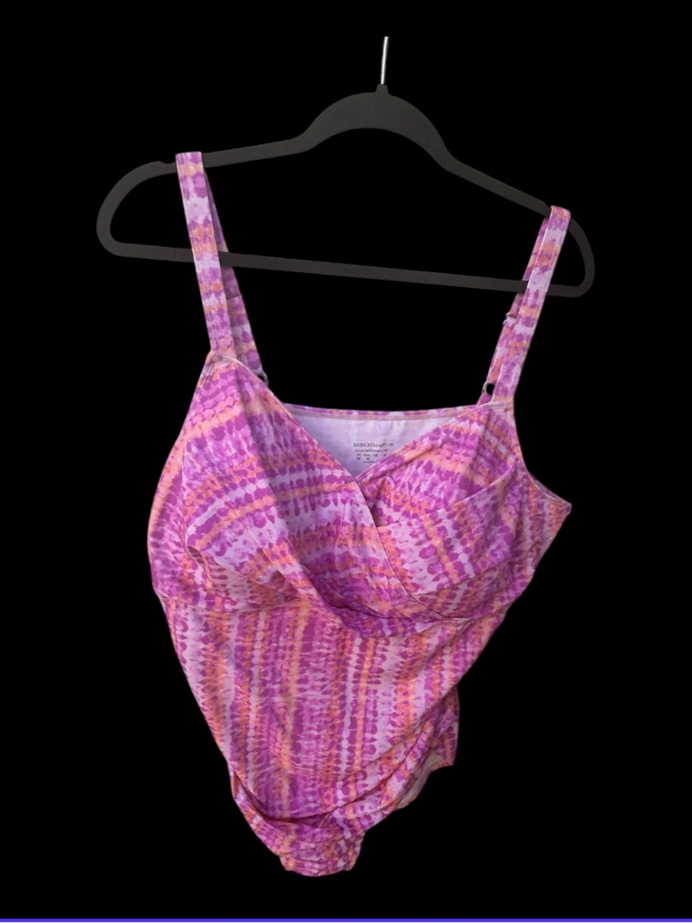 Isaac Mizrahi Purple and Pink Tie-Dye One-Piece Swimsuit 26W